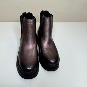 Steve Madden Iridescent Black Girls Boots Booties Sz 3 NWOT